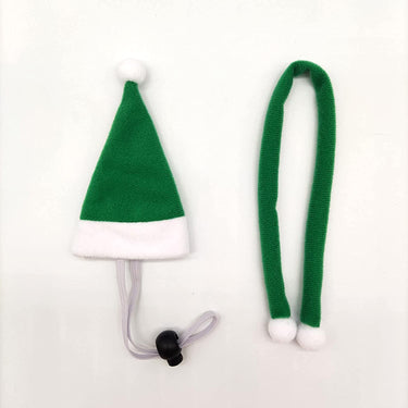 1Set Christmas Pet Chicken Hat Scarf, Mini Santa Hat Scarf Xmas Small Animal Hat with Adjustable Chin Strap for Hen Duck Hamster Guinea Pig Kitty Puppy Parrot